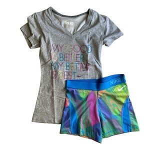 Nike Short Sleeve Shirt Small with Shorts Medium